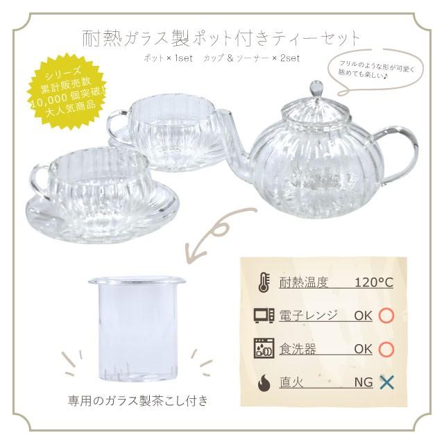 吉谷硝子 ポット付き ティーセット ポット500ml・カップ240ml 吉谷硝子 ポット付き ティーセット ポット500ml・カップ240ml