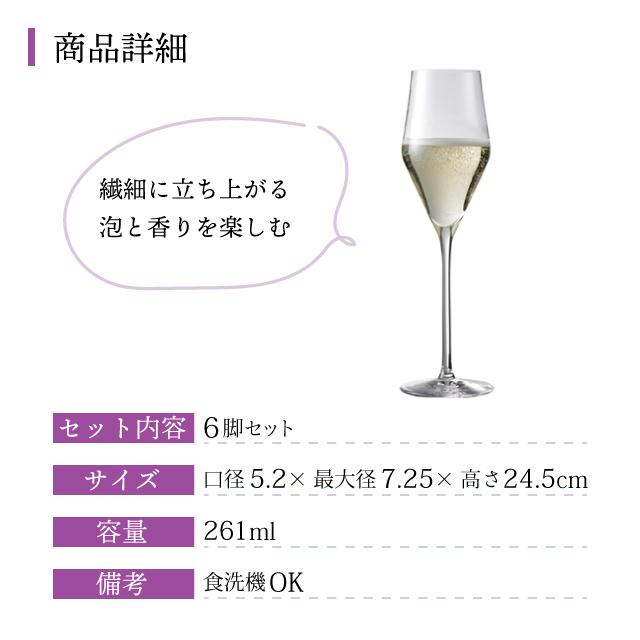 platine シャンパングラス プラティーヌ シャンパン 261ml 6脚セット