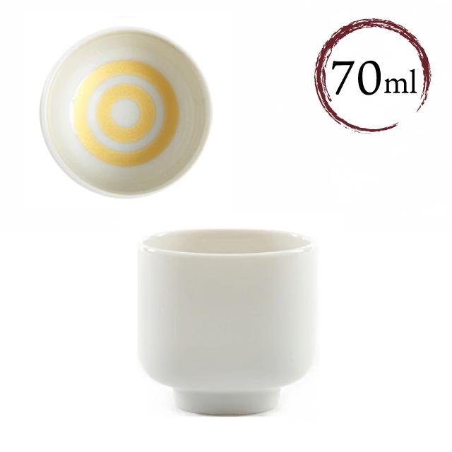 お猪口 ぐい呑み 白 渦金 単品 70ml キッチン、台所用品 : ANNON
