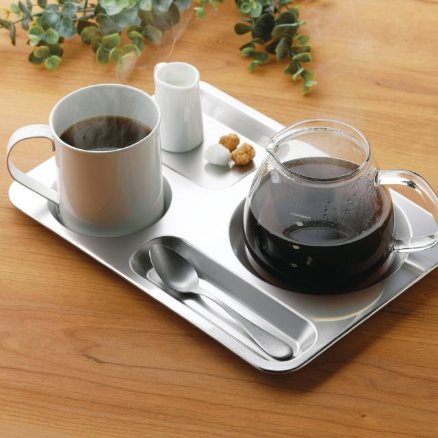 高桑金属 カフェトレイ サテン TSUBAME（406654） キッチン、台所用品