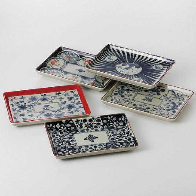 美品　陶器　年代物　盛り皿　角皿　六角絵皿　染付の絵柄が素敵な　舟型　古道具 楽天市場】古代釉染付鶴絵 六角皿 : TABLE ＆ STYLE