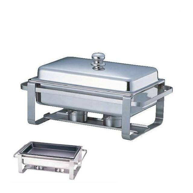 KINGO ステン角チェーフィングデッシュ 2102-2 1/2タイプ（NTEF902）9-1606-0102 キッチン、台所用品