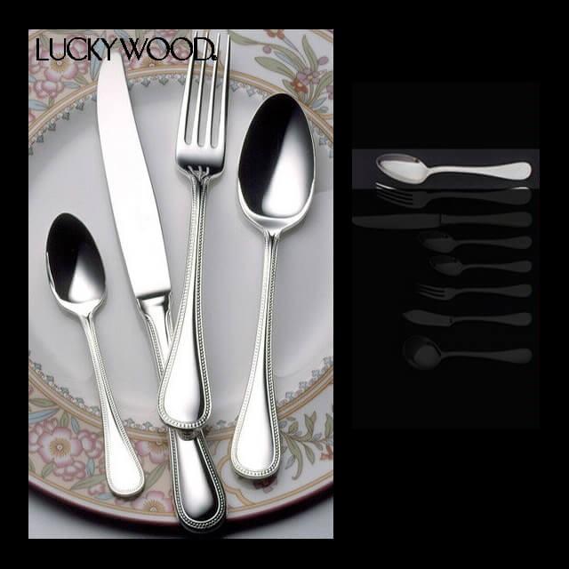LUCKY WOOD スプーン 6本セット LUCKY WOOD（ラッキーウッド） フレンチアクセント デザートスプーン 6