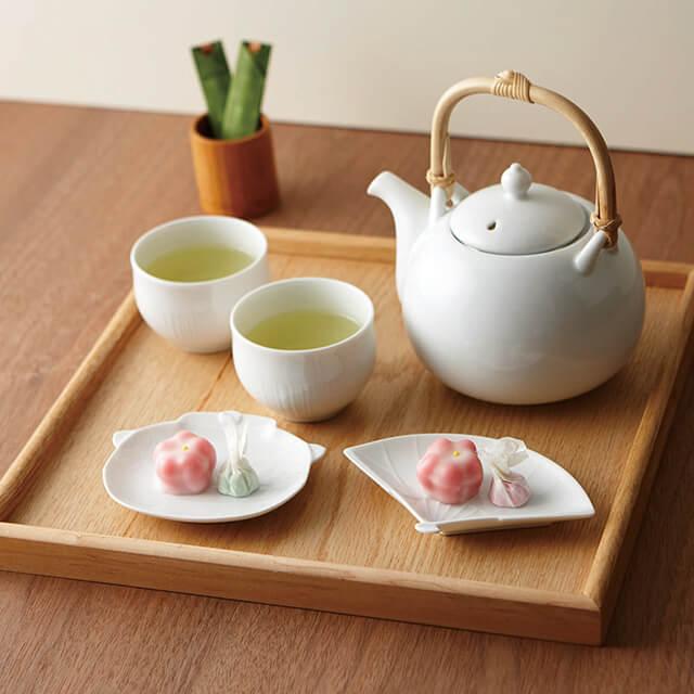 細工小皿 茶釜 10枚セット ガク gaku 白磁 深山陶器 miyama（34-023