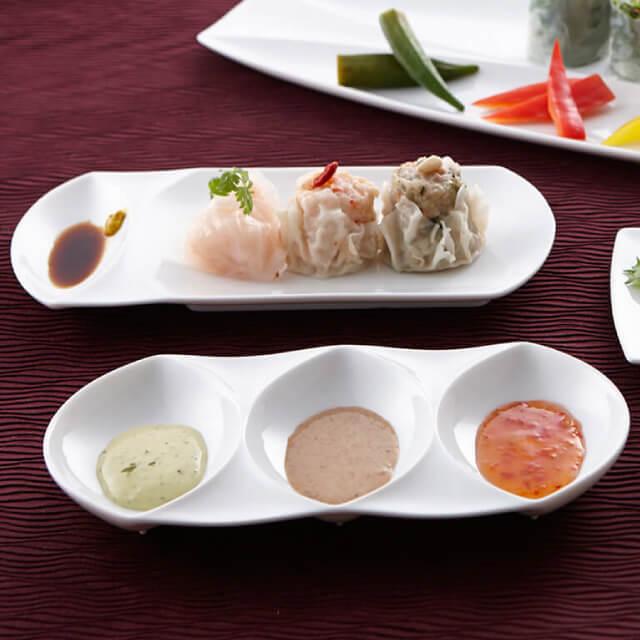 食器皿 トリプルディップ 6枚セット ヴィーラ vela 白磁 深山陶器