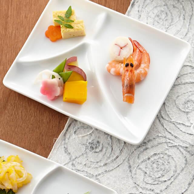 三つ仕切り皿 富士 10枚セット 和 nagomi 3parts plate 白磁 深山陶器