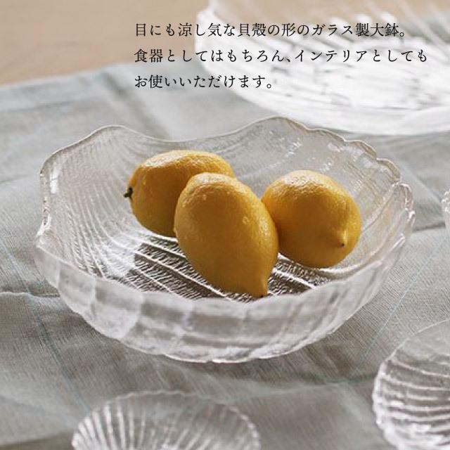 廣田硝子 大鉢 6枚セット 23cm シェル 貝殻 盛皿（3450） キッチン