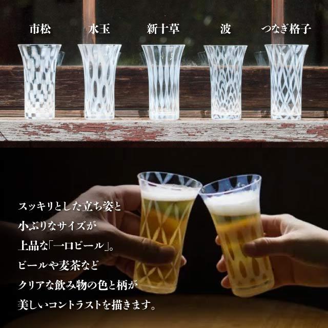 廣田硝子 一口ビール 五客揃 120ml 大正浪漫 廣田硝子（TR-5000