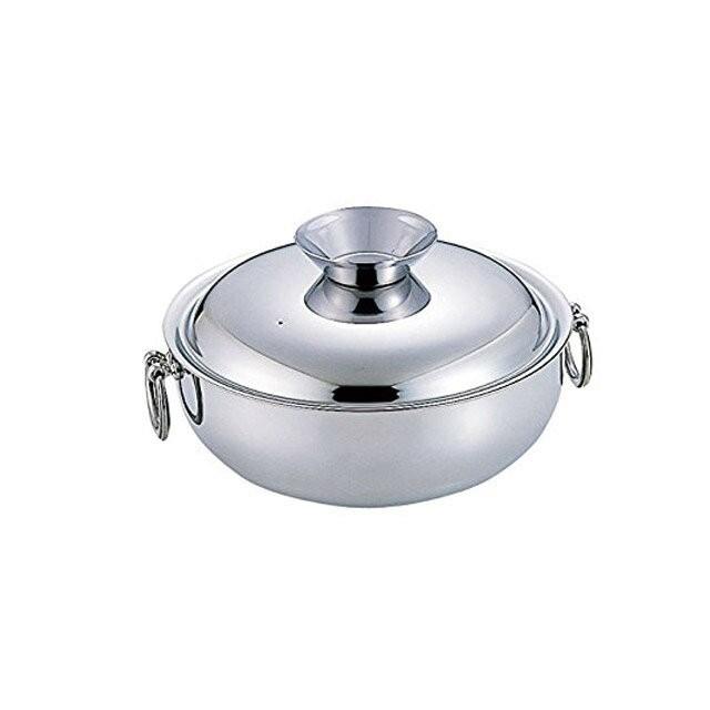 ♥豪華で高級【 ステンレス皿 食器 ・2人鍋用】&【ステンレス卓上丸型