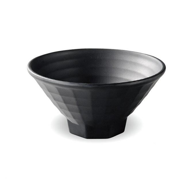 20.2cm 八角高台格子麺鉢 黒マット 3個セット（51025350）8-350-15 キッチン、台所用品