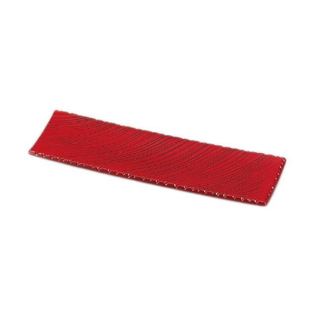 31cm しのぎ波彫皿 根来塗 3個セット（51060650）8-458-9 キッチン、台所用品