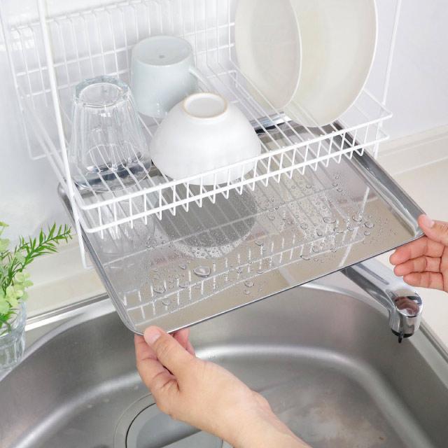 水切りラック 水切りカゴ 吊り戸棚 シンク上 吊り下げ キッチン収納