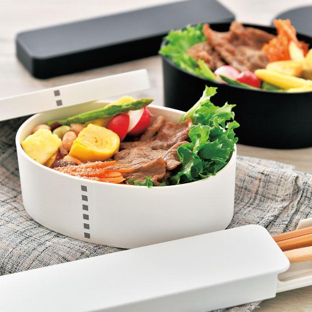 弁当箱 曲げわっぱ 大 1段 800ml モノトーン マットブラック