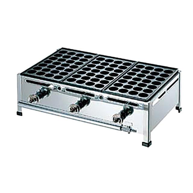 AKSたこ焼台 28穴用 2枚掛セット LPガス （067002）07-0336-0203
