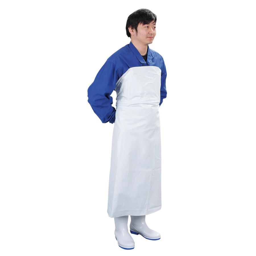 ワンタッチ前掛 白（378035）07-0659-1001エプロン 水産エプロン 厨房