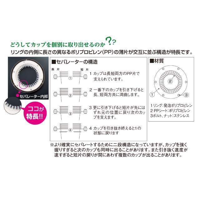 カップホルダー TKG カップディスペンサー用セパレーター 70口径用 ホワイト（GDI1001）9-0982-0201 キッチン、台所用品｜cosmo-style｜02