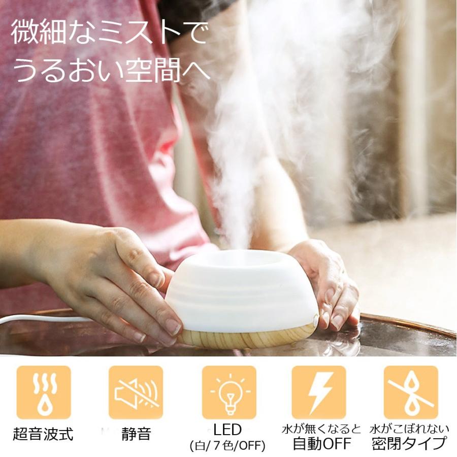 折り畳み 加湿器 ポータブル 卓上 オフィス 小型 USB 静音 LED ライト