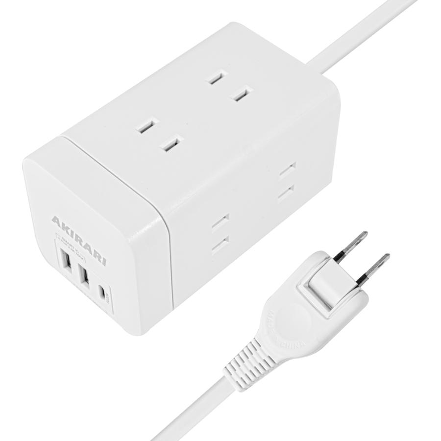 KOZUMUWAN タワー電源タップ タワーコンセント mini型 6個口 1m 雷