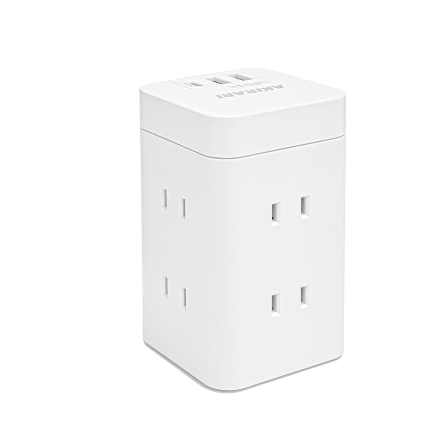 KOZUMUWAN タワー電源タップ タワーコンセント mini型 6個口 1m 雷