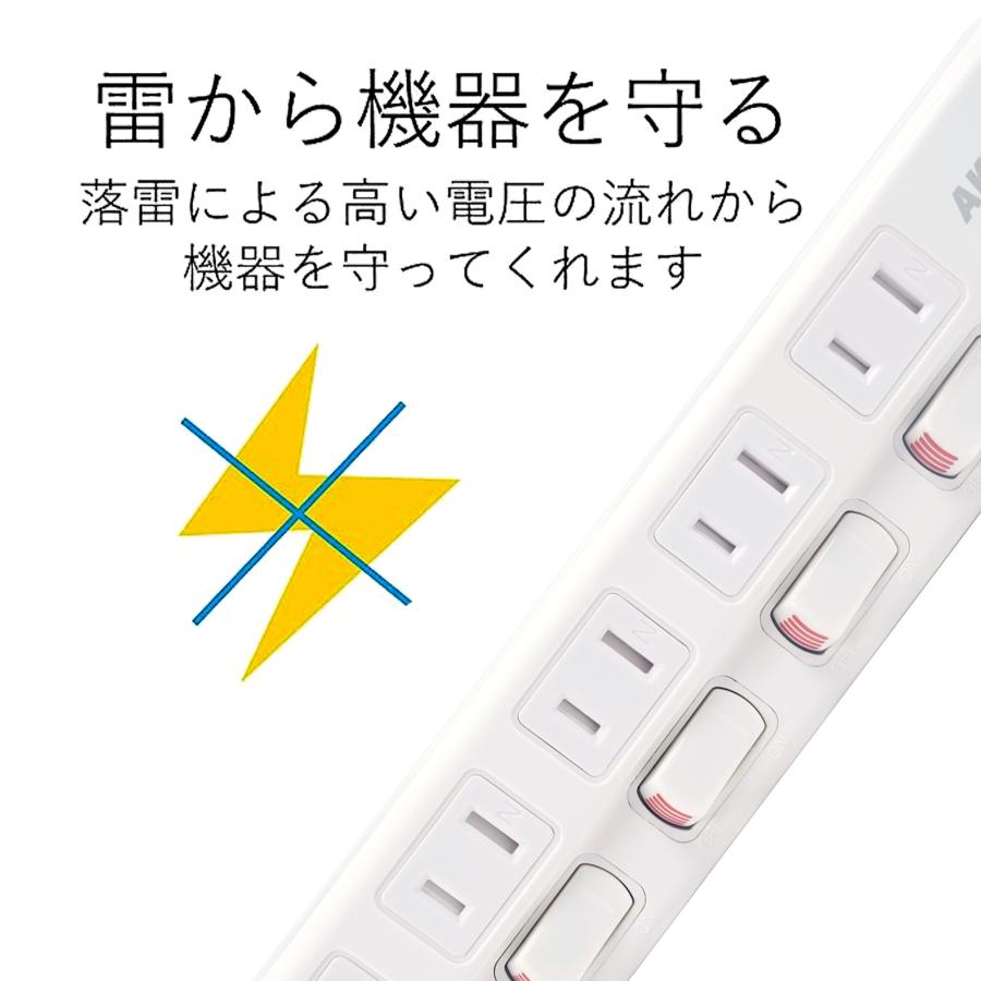 KOZUMUWAN 【雷ガード搭載】ACコンセント 節電タップ 1500W 6 KOZUMUWAN 【雷ガード搭載】ACコンセント 節電タップ 1500W 6