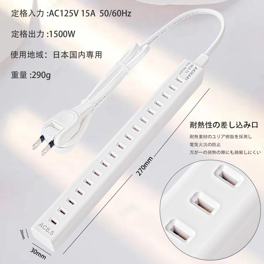 KOZUMUWAN コンセント電源タップ 延長コード 1m コンセント KOZUMUWAN コンセント電源タップ 延長コード 1m コンセント