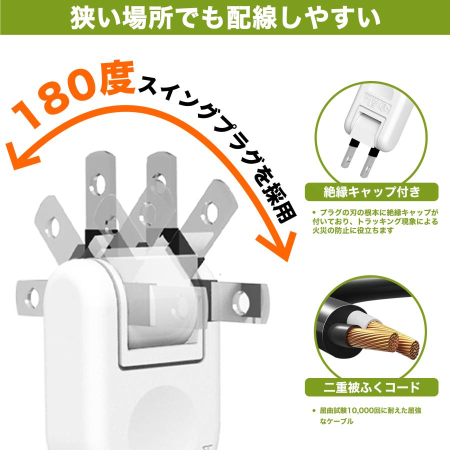 KOZUMUWAN コンセントタップ 延長コード 1m 2m 3m 短い 電源コード