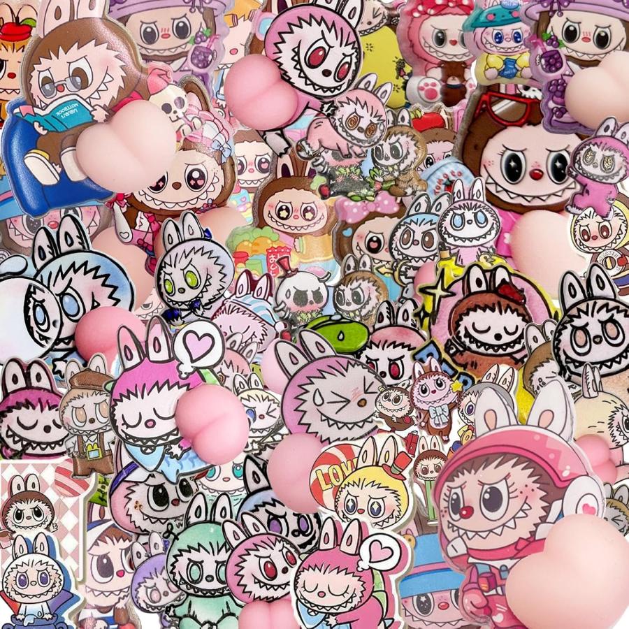 KOZUMUWAN ぷにぷにシール おしり ラブブ 【手帳デコに便利】 お尻シール 3D立体 ぷくぷく DIY 手帳用 日記帳 スマホケース ...