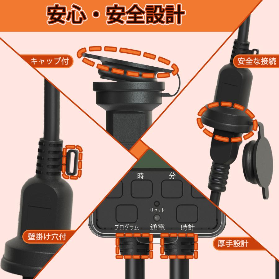 KOZUMUWAN デジタルプログラムタイマー 防雨型 屋外用 デジタル液晶