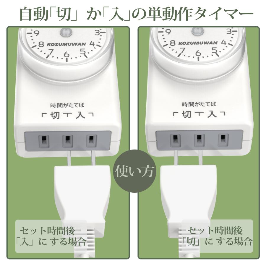 KOZUMUWAN 【新発売 送料無料】ダイヤルタイマー 11時間 コンセント