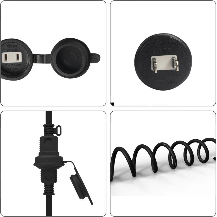 KOZUMUWAN 延長コード 20m 屋外 防水 やわらかい 扱いやすい ブラック