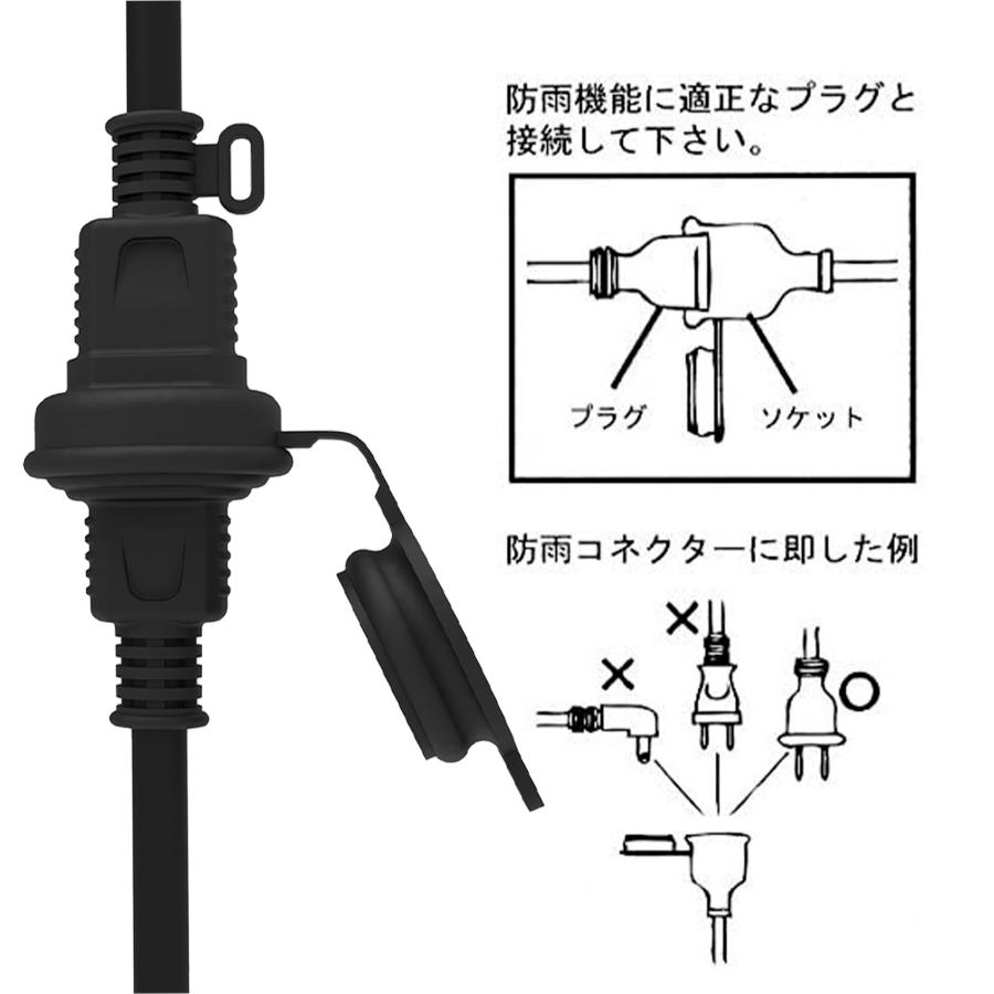 【店長大暴走】【電源コード 5m防水延長ケーブル】【無料送料】PSE 防雨防滴型 防雨キャップ付 電源増設 家庭用延長コード｜cosmone｜06