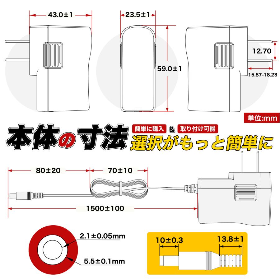 KOZUMUWAN 汎用スイッチング式ACアダプター 12V 3A 最大出力36W PSE