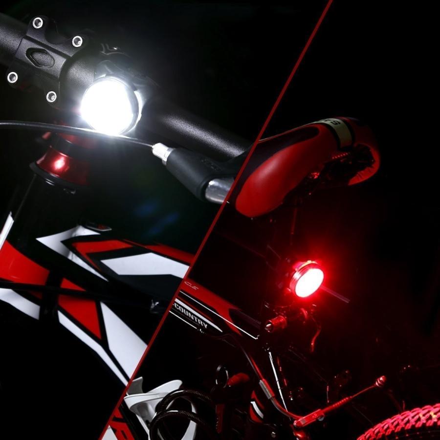 自転車ライト サイクルライト USB充電 LED フロントライト リアライト 高輝度 強力照射 セーフティライト 防水 COSMONE｜cosmone｜06