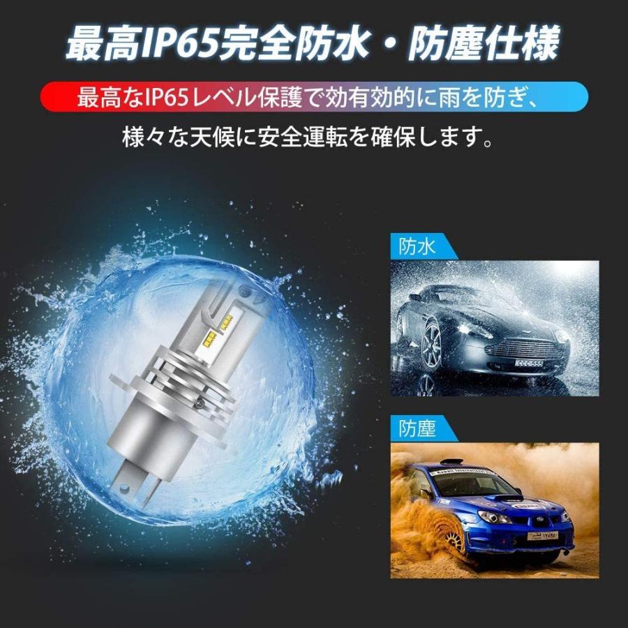 KOZUMUWAN 高輝度 新車検対応 H4 LEDヘッドライトHi/Lo 6500K ホワイト