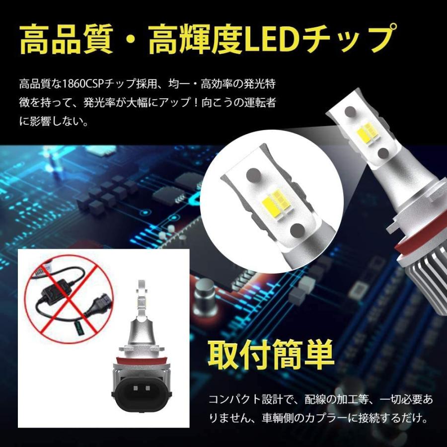 フォグランプ LED  H8 H9 H11 H16 2色切替 フォグライト DC12V車 6000LM 超高輝度 CSP社チップ イエロー ホワイト 車用 ledバルブ 2個セット 1年保証｜cosmone｜04