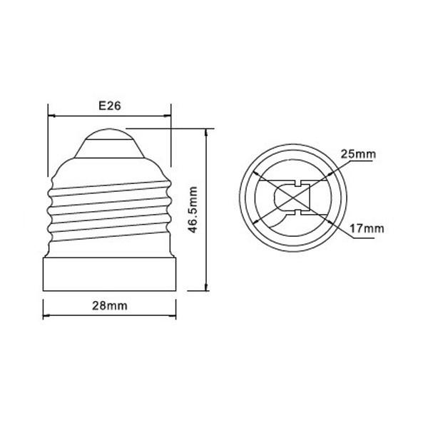 口金変換 アダプタ E26 to E17 電球 LED電球 E26→E17 口金変換アダプタ 小型 耐熱 工事不要 簡単 変換アダプタ ソケット 天井照明 電球ソケット ポイント利用 | KOZUMUWAN | 01