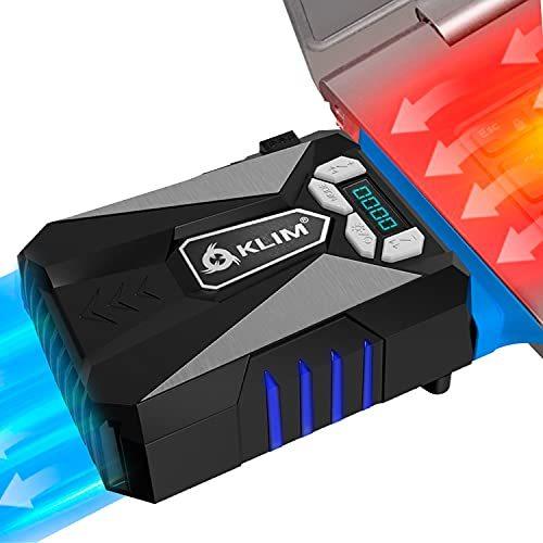 KLIM Cool ゲーミングノートパソコンクーラー 最大75％オフ！ 高性能冷却ファン USB給電 熱風吸引 ブルー スーパーセール