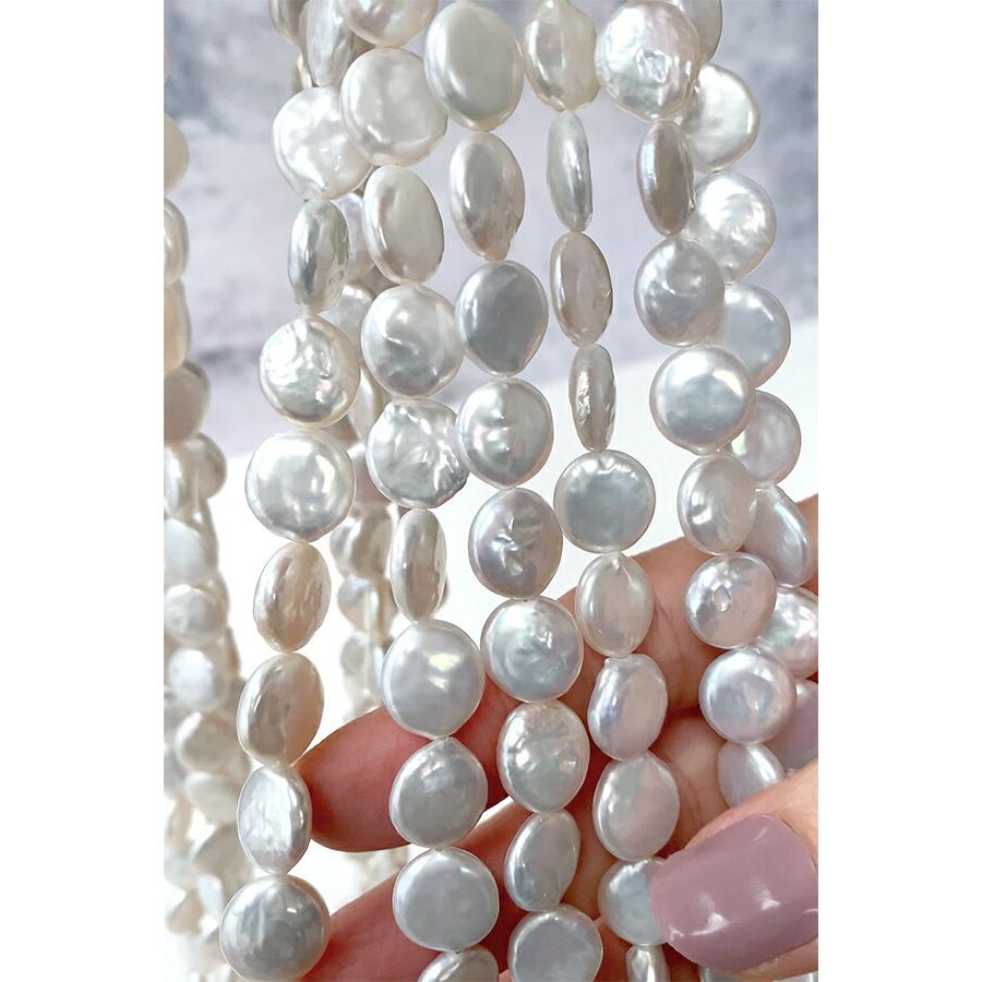淡水パール （コイン ディスク） 大きさ 約13〜14mm 穴径 約0.4〜0.5mm 5個 : コスモポリタンビーズYahoo!店 - 通販 -  Yahoo!ショッピング