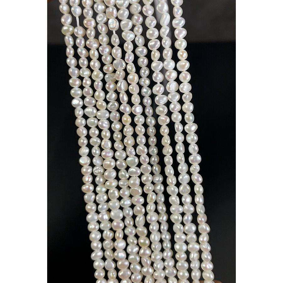 淡水パール （フラットポテト） 大きさ 約3〜3.5×4〜4.5mm 穴径 約0.4 