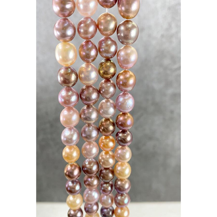 淡水パール （ポテト） ナチュラルピンク ミックス 大きさ 約9〜10×8.5〜9mm 穴径 約0.4〜0.5mm 1連 約38cm 約41〜42個_4