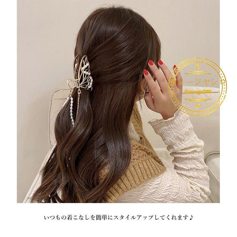 ヘアクリップ バンスクリップ パール 花 蝶 バレッタ おしゃれ シンプル ローズゴールド ヘアアクセサリー 髪飾り プレゼント 誕生日 ギフト 贈り物｜cosmos-wumf｜07