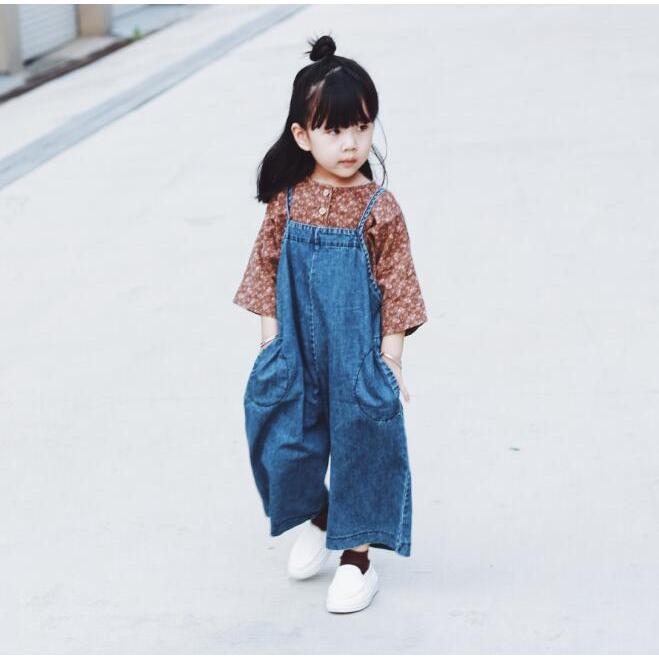 子供服 オーバーオール サロペット キッズ 女の子 ボトムス ワイドパンツ 子供服 春秋 カジュアル  デニム ゆったり 可愛い 女児 通学｜cosmos-wumf｜08