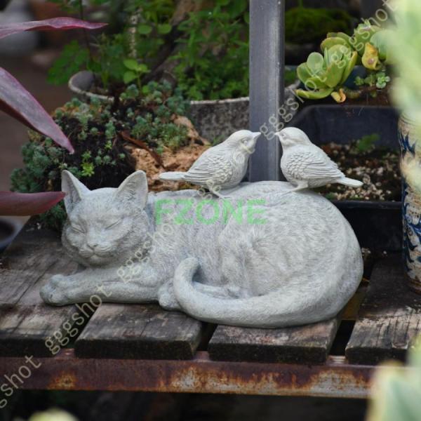LxRx9 猫の置物 ネコ ガーデンオーナメント アニマル かわいい 置物 おしゃれ オーナメント ガーデン 庭飾り 動物 ガーデンオブジェ ガーデニング 白い猫｜cosmos-wumf｜07