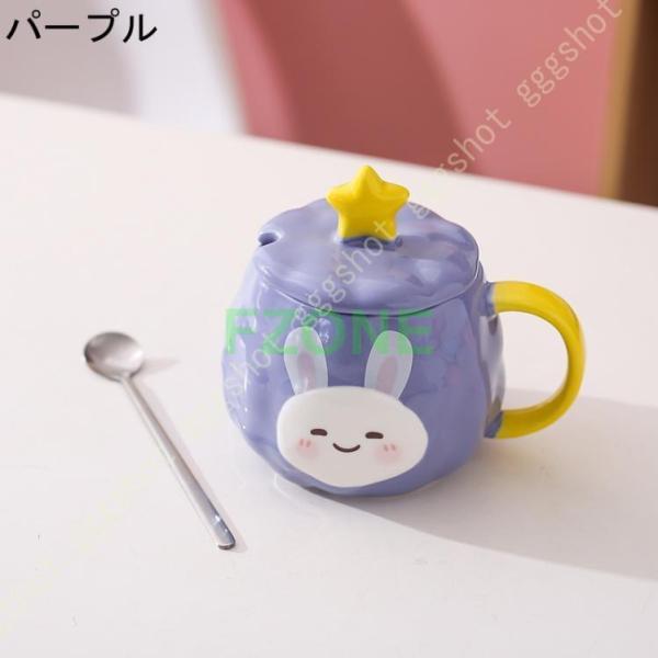 アニマル 大さめマグカップ ウサギ 子供食器 陶器 コップ 可愛い 北欧 食器 おしゃれ コーヒーカップ ティーカップ スープカップ マグ カップ コップ 450ml｜cosmos-wumf｜05