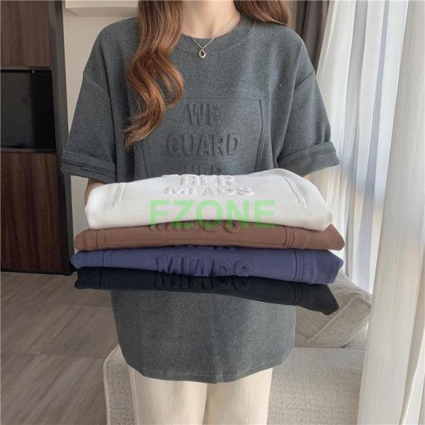 クーポン tシャツ レディース 半袖 カットソー Tシャツ 大きいサイズ ロング丈 ロングT トップス 体型カバー 上着 夏服 着痩せ ゆったり｜cosmos-wumf｜09