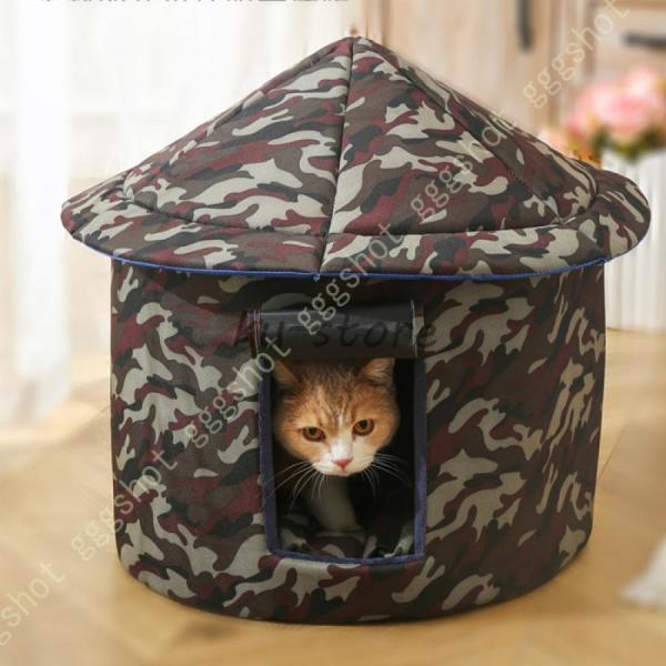 ペットアウトドアハウス 折りたたみ式ペットシェルター 猫ハウス 猫小屋 外猫ハウス 屋外用 防雨 防水 耐候性 防水ねこ猫用 猫用トイレ 野良猫用トイレ｜cosmos-wumf｜06