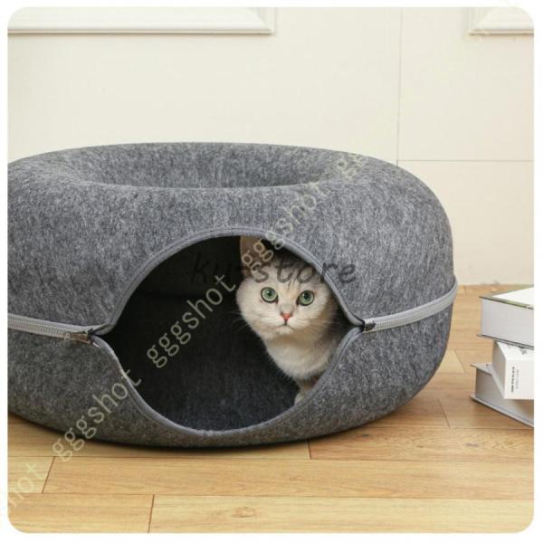 猫ベッド 猫ハウス ペット ベッド ドーム型 ネコ トンネル 取り外し可能 洗える 通年 ジッパー フェルト キャットベッド 猫と小型犬 ぐっすり眠る ペット用品｜cosmos-wumf｜20
