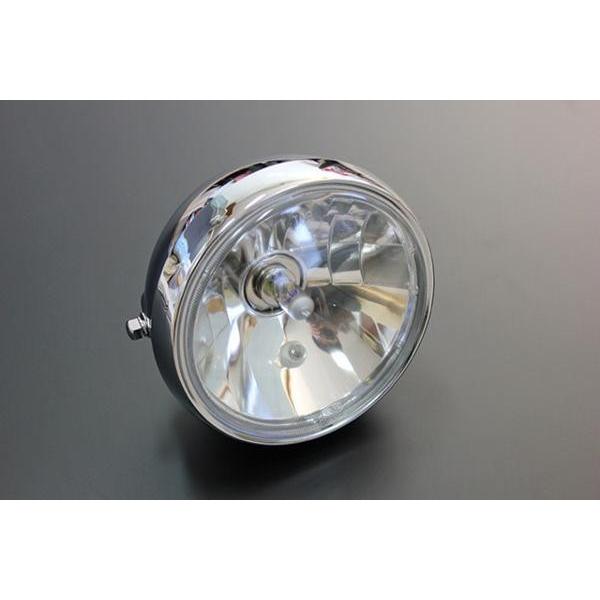 メッキ 160mm ヘッドライト ガラスレンズ 新品 汎用 : COSMOSバイク