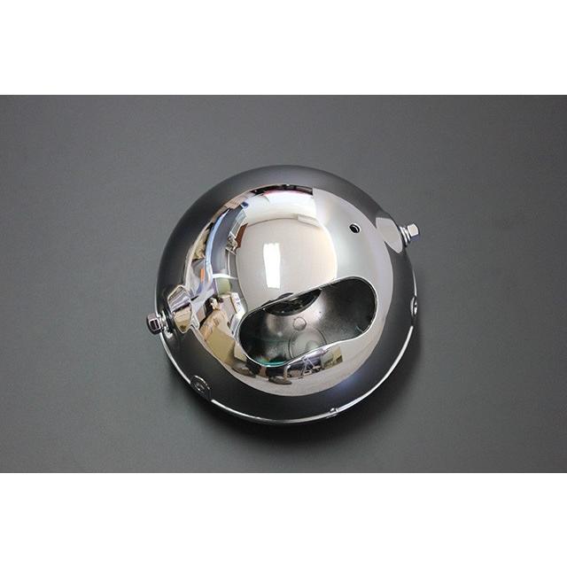 メッキ 160mm ヘッドライト ガラスレンズ 新品 汎用 : COSMOSバイク