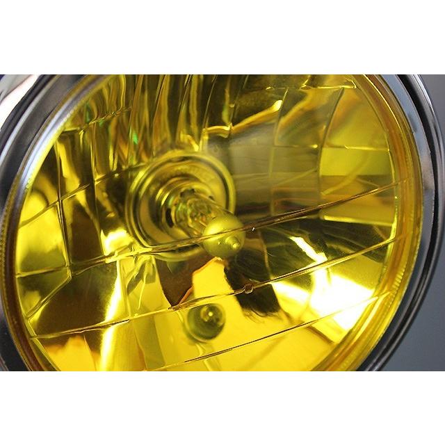 ガラス 180mm ヘッドライト イエローレンズ 黒 新品 汎用 XJ400D